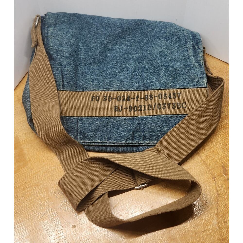 Denim Jean Messenger Bag Pockets Hippie Y2K Grunge Boho Rugged Hobo